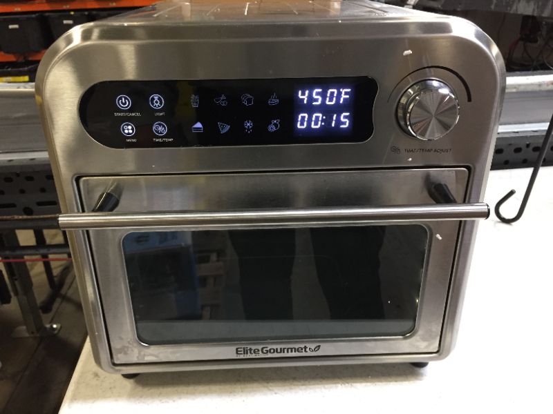 Photo 2 of Elite Gourmet Maxi-Matic EAF1010D Programmable 10L Fryer Convection Countertop Oven, Temperature + Timer Controls, Bake, Toast, Broil, Air Fry, 10.5 Qt, Stainless Steel