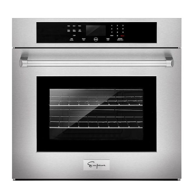 Photo 1 of Empava 30-in Self-cleaning Convection Single Electric Wall Oven (Stainless Steel)
Model #EMPV-30WO03
(( OPEN BOX ))\
** MISSING ACCESSORIES,  DAMAGED, AND NON-FUNCTIONAL **