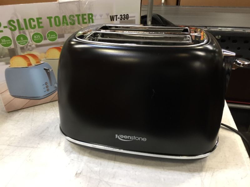 Photo 2 of 2-Slice Toasters Stainless Steel Bagel Toaster with Extra Wide Slots (Sleek Black)
