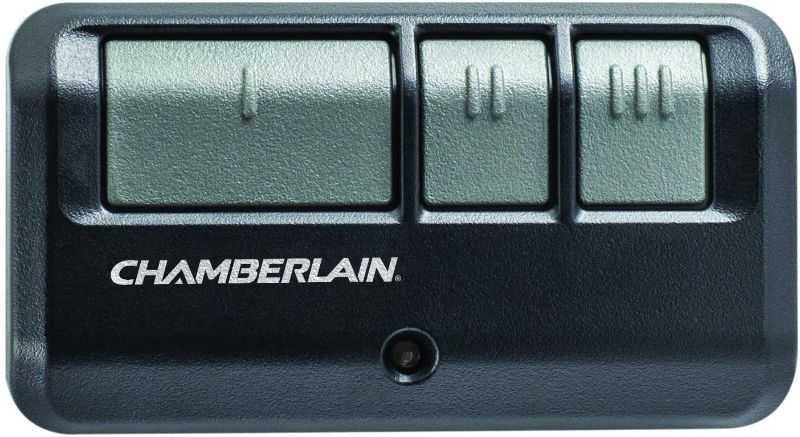 Photo 1 of Chamberlain Group G953EV-P2 Chamberlain/LiftMaster/Craftsman 953EV-P2 3-Button, Security +2.0 Compatible, Includes Visor Clip Garage Door Opener Remote , Black , Small
