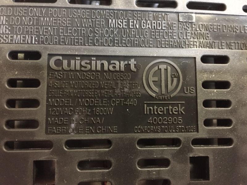 Photo 6 of Cuisinart Touch to Toast Leverless toaster, 4-Slice, Brushed Stainless Steel
