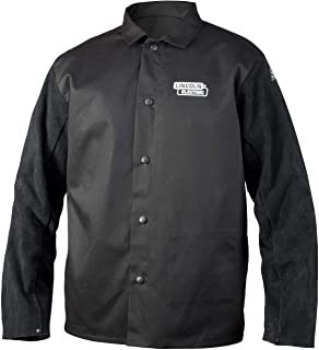 Photo 1 of Lincoln Electric Split Leather Sleeved Welding Jacket | Premium Flame Resistant Cotton Body | Black | 2XL | K3106-2XL
