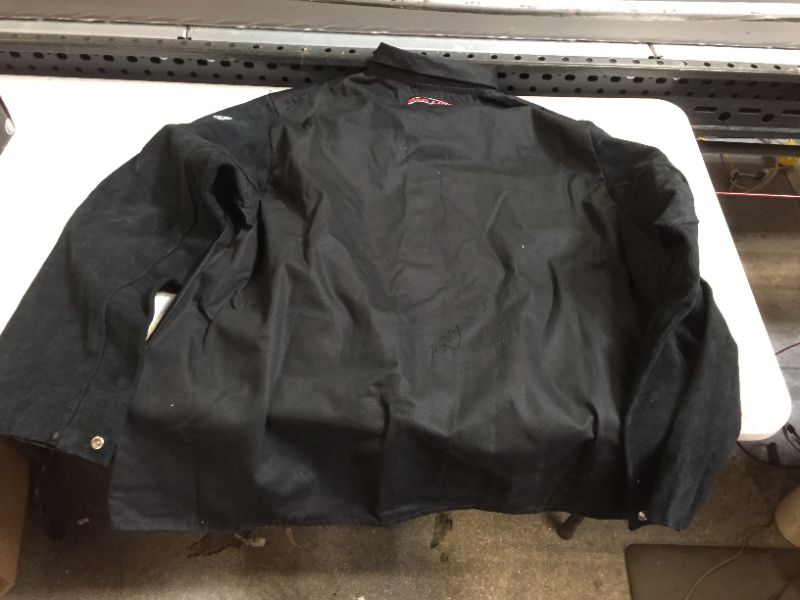 Photo 3 of Lincoln Electric Split Leather Sleeved Welding Jacket | Premium Flame Resistant Cotton Body | Black | 2XL | K3106-2XL
