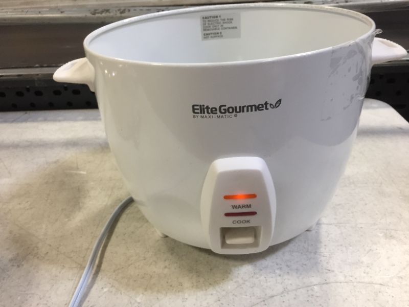 Photo 2 of Elite Gourmet Electric Rice Cooker with Stainless Steel Inner Pot Makes Soups, Stews, Grains, Cereals, 20 Cups, White
