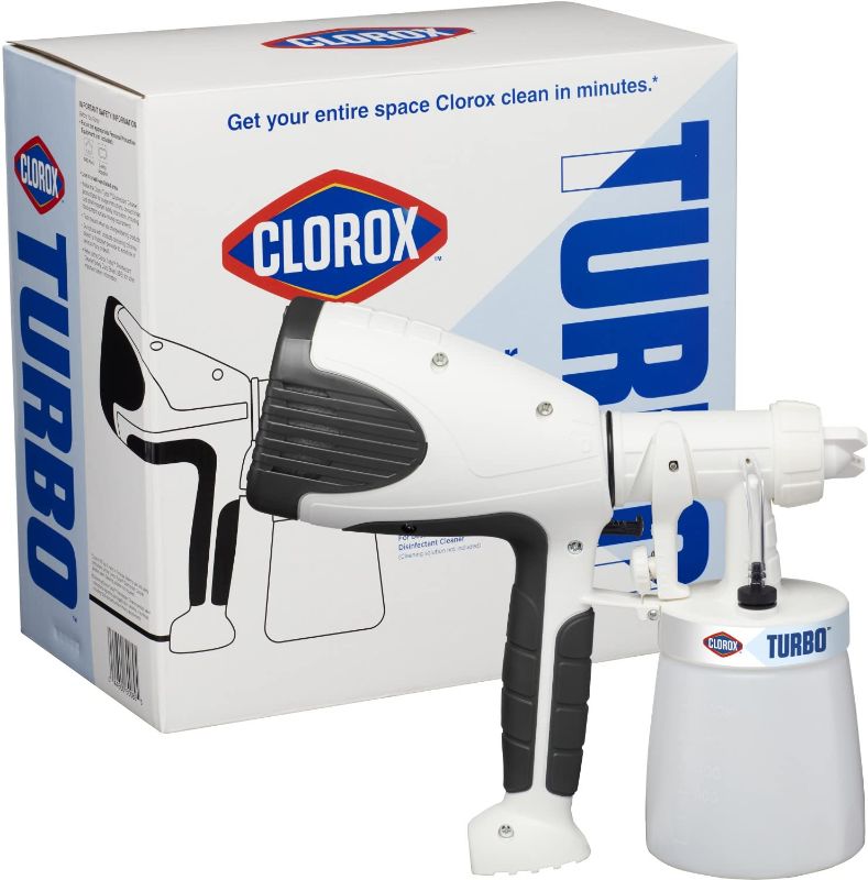 Photo 1 of Clorox Turbo Handheld Power Sprayer for Small Businesses, Lightweight, Use With Disinfectant Cleaner, Covers Large Areas
