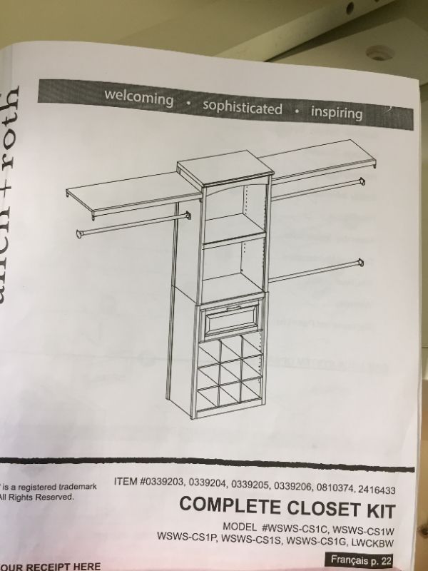 Photo 6 of allen + roth 2-ft to 8-ft W x 6.83-ft H White Wood Closet Kit
