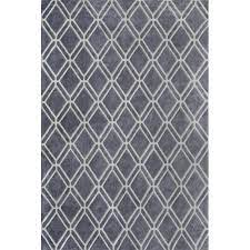 Photo 1 of allen + roth Shae 8 x 10 Grey Geometric Mid-Century Modern Area Rug
