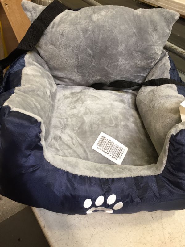 Photo 1 of blue and grey dog bed seat