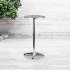 Photo 1 of 23.25" inches Round Aluminum Indoor-Outdoor Bar Height Table with Flip-Up Table
