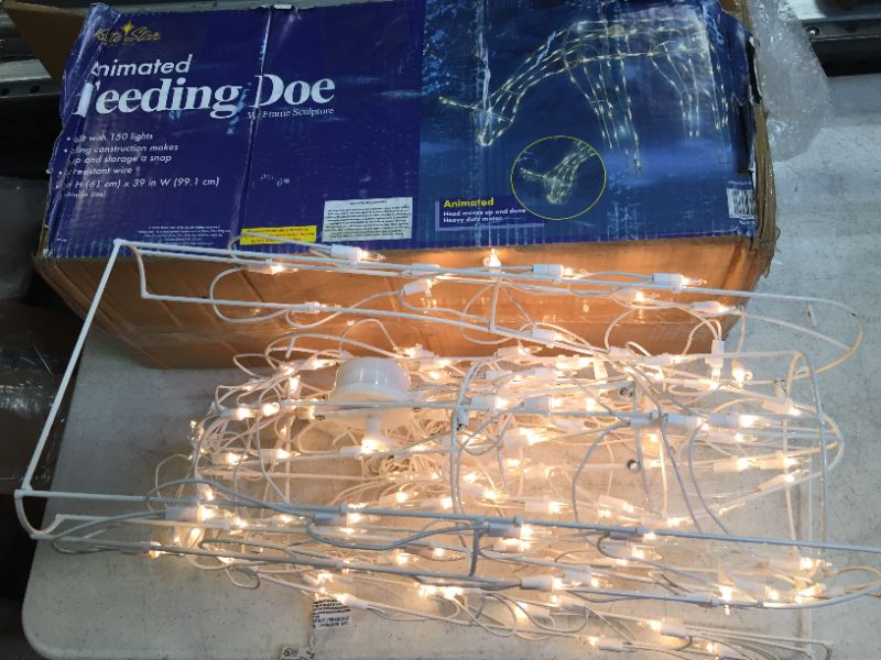 Photo 2 of Brite Star 48" Lighted Feeding Doe Deer Christmas Outdoor Decoration - Clear Lights
