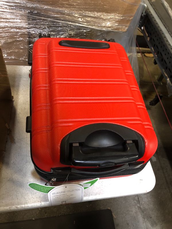 Photo 4 of Rockland Melbourne 20" Expandable ABS Carry On Spinner Suitcase - Red