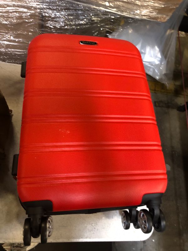 Photo 3 of Rockland Melbourne 20" Expandable ABS Carry On Spinner Suitcase - Red