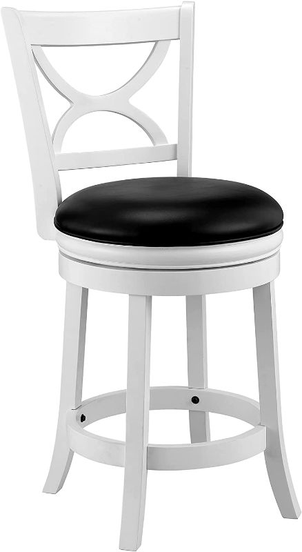 Photo 1 of Ball & Cast Swivel Counter Height Barstool 24 Inch Seat Height White Set of 1
