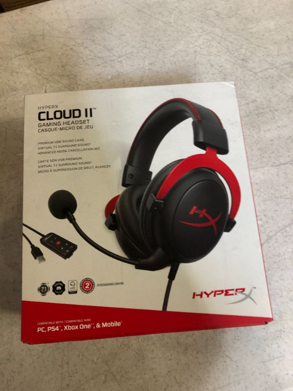 Photo 2 of HyperX Cloud II Gaming Headset - 7.1 Surround Sound
