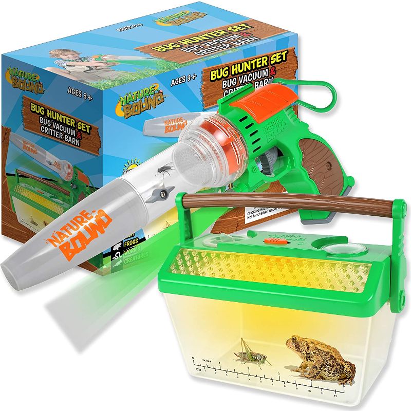 Photo 1 of Nature Bound Bug Catcher Vacuum with Light Up Critter Habitat Case for Backyard Exploration - Complete Kit for Kids Includes Vacuum and Cage, Green
