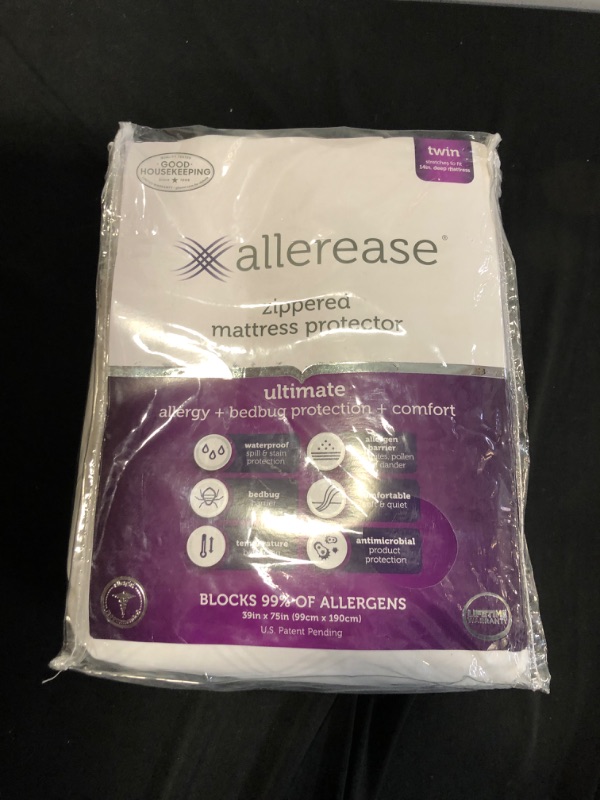 Photo 2 of Allerease zippered mattress protector size twin 