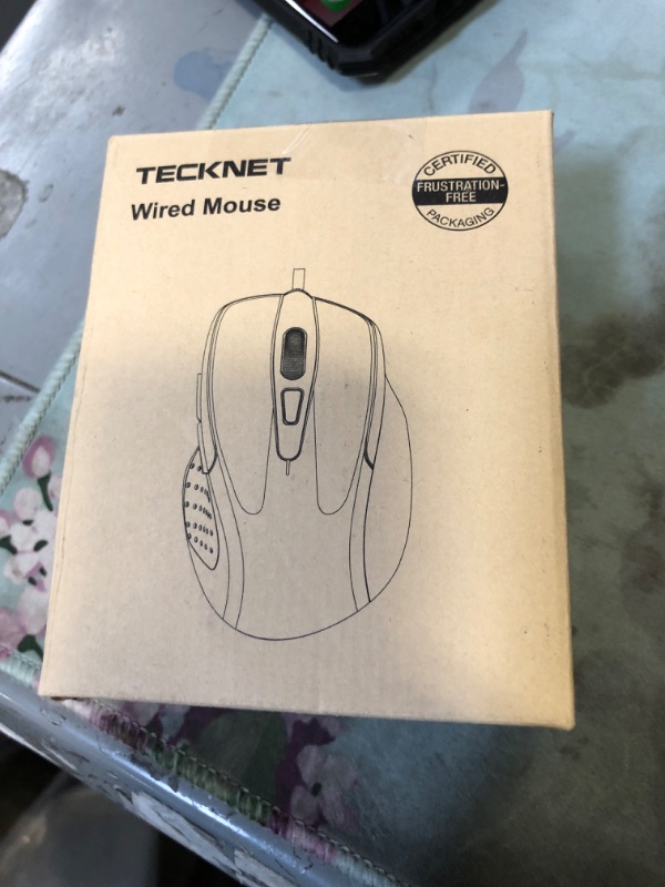 Photo 2 of TECKNET Wired Mouse, USB Wired Computer Mouse, 3600DPI 4 Adjustable Levels, 6-Button Ergonomic Mice, Home and Office Mouse for Laptop PC Desktop Notebook - Grey