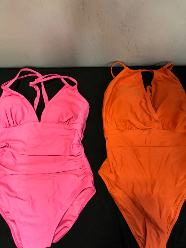 Photo 1 of Womens Swimwear Bathing suit One piece Orange, Pink NEW size M Pack of 2