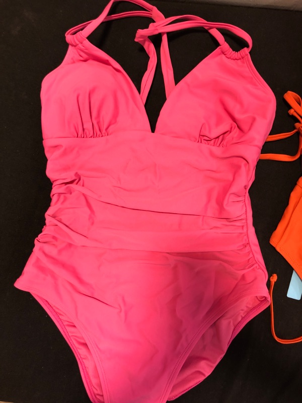 Photo 5 of Womens Swimwear Bathing suit One piece Orange, Pink NEW size M Pack of 2