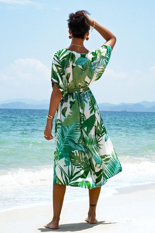Photo 2 of Whitley Tropical V Neck Dress NEW Size Medium

