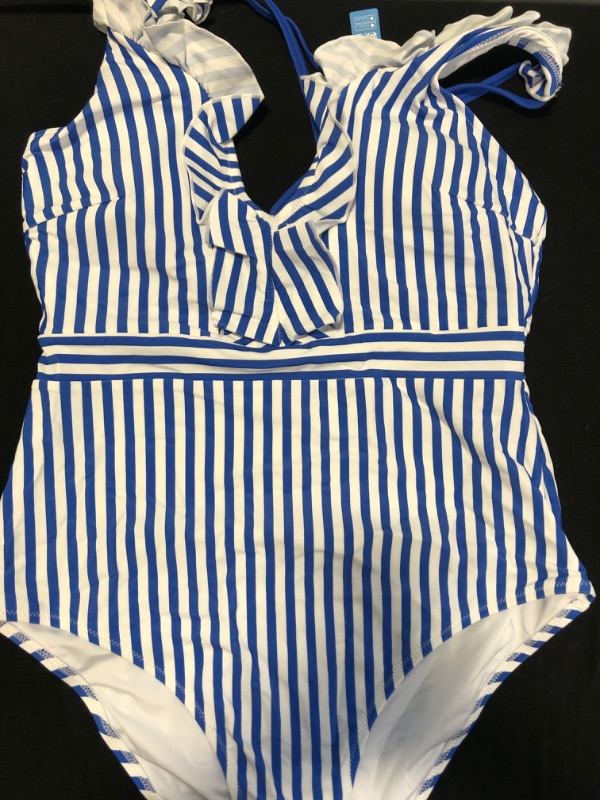 Photo 1 of 1 Piece Bathing Suit Swimwear Striped NEW Size L/XL 