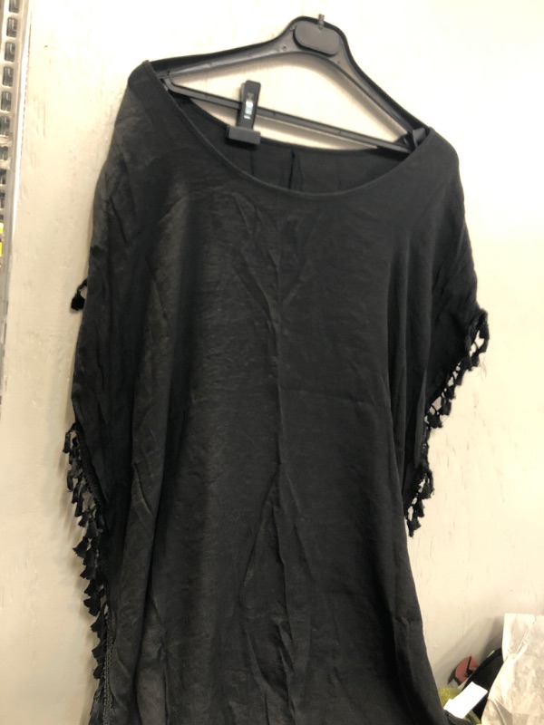 Photo 4 of Abbie Black Round Neck Tassel Cover Up NEW SIze F ( loose fit )