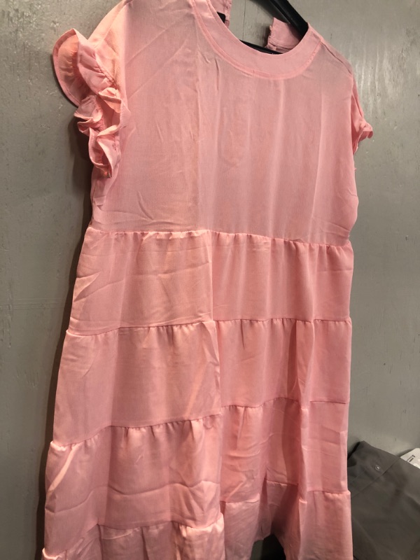 Photo 2 of Womens Pink Baby Doll Short Sleeve Sundress New Size L/XL Loose Fit