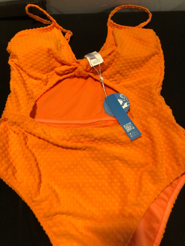 Photo 3 of Dot Texture Bunny Tie Cutout One Piece Swimsuit  NEW Size Medium