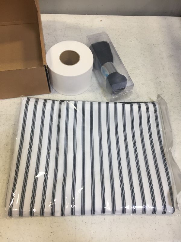 Photo 1 of XL Searsucker Barber Cape for Men - Extra Long Back and Front for Adults 51 x 71 Inches, Black and White Striped Barber Hair with Duster and Neck Straps