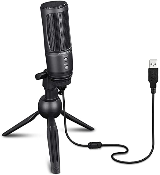 Photo 1 of USB Microphone, Metal Condenser Recording Microphone AM-10 USB Computer Cardioid Mic Podcast Condenser Microphone with Professional Sound Chipset for PC Karaoke, YouTube, Gaming Recording