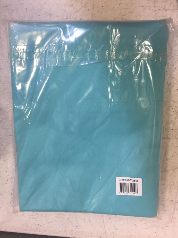 Photo 2 of BASIC CHOICE 2000 Microfiber Flat Flat Sheet, Breathable, Ultra Soft, Hypoallergenic, Wrinkle, Fade and Stain Free, Turquoise, Full