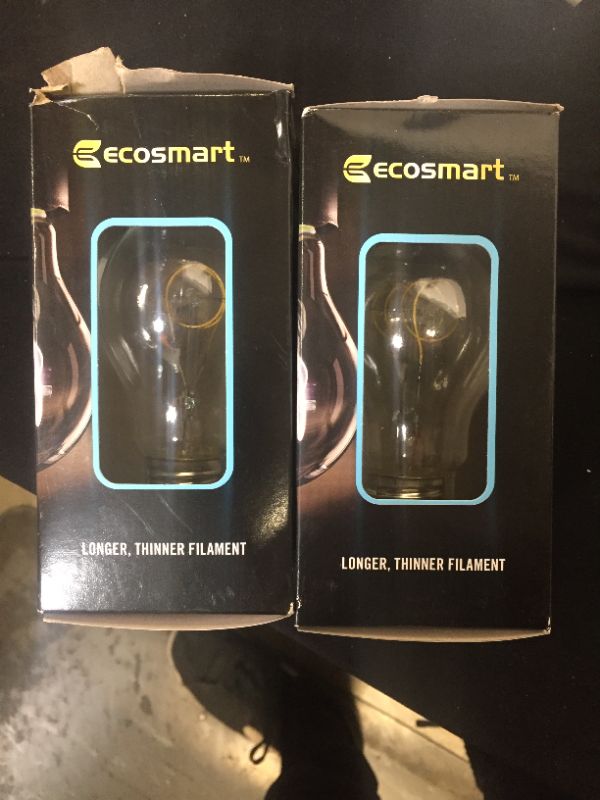 Photo 1 of 40-Watt Equivalent A19 Dimmable Horizontal Filament LED Vintage Edison Light Bulb Daylight 5000K 2 Pack 