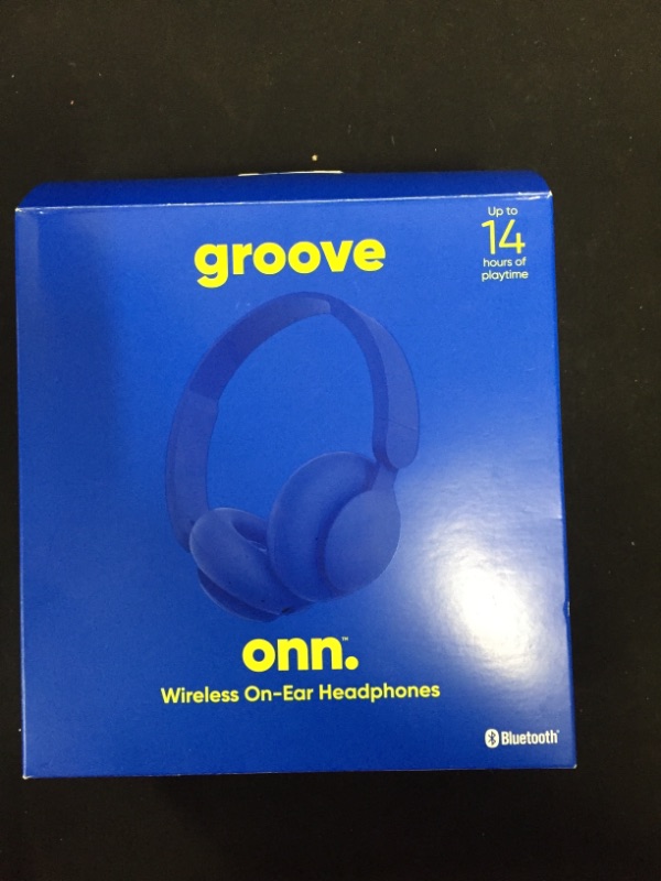 Photo 3 of onn. Bluetooth On-Ear Headphones, Blue

