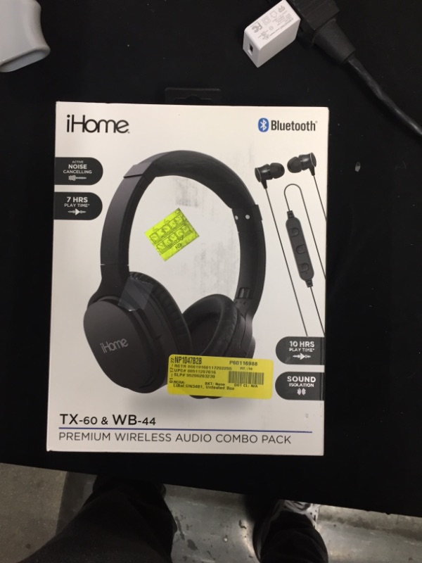 Photo 3 of iHome Wireless Combo Pack with Active Noice Cancelling Headphones and Wireless Earbuds
