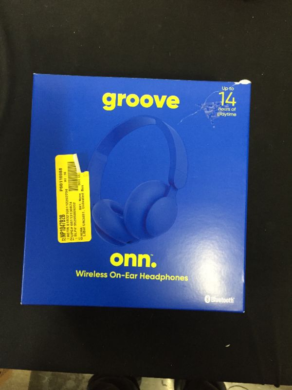 Photo 3 of onn. Bluetooth On-Ear Headphones, Blue
