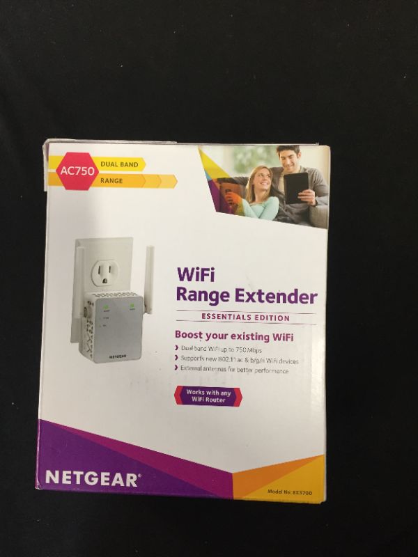 Photo 2 of NETGEAR - EX3700 AC750 Wi-Fi Wall Plug Range Extender and Signal Booster
