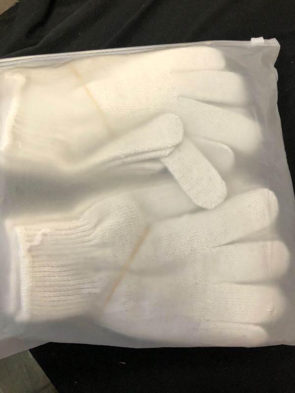 Photo 1 of 10Pcs Cotton Gloves Liners String Knit Safety Protection Work Gloves Lightweight ,Natural white ---- ADULT SIZE LARGE