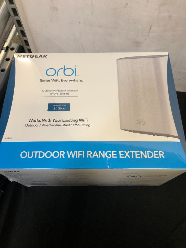 Photo 2 of ***FACTORY SEALED*** NETGEAR Orbi Outdoor satellite WiFi extender, works with any WiFi router, gateway, or ISP rented equipment (RBS50Y)
