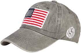 Photo 1 of Unisex American Flag Embroidered Baseball Hats Cotton Ball Dad Caps for Outdoor Running
