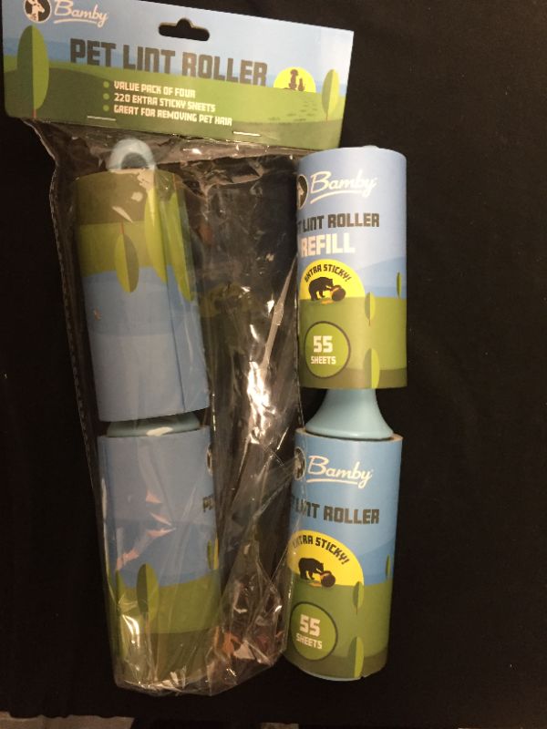 Photo 2 of Bamby Lint Rollers Extra Sticky for Pet Hair - Dog and Cat Lint Roller 2 rollers and 2 refills 
