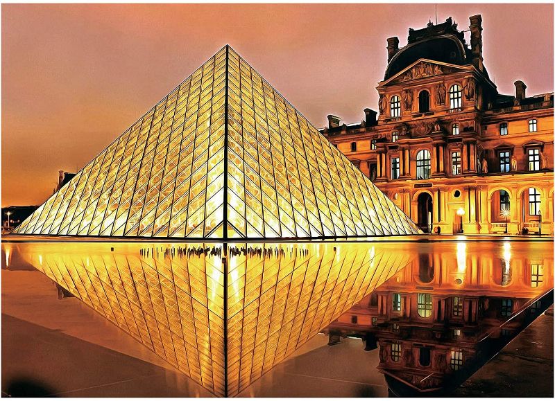 Photo 1 of Christmas Jigsaw Puzzles 1000 Pieces for Adults - Louvre Night Puzzle with Letters on Back 28×20In?
