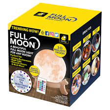 Photo 1 of Full Moon Decorative 3-D LED Moon Lamp, 16 Color Lights & 16 Brightness Levels
