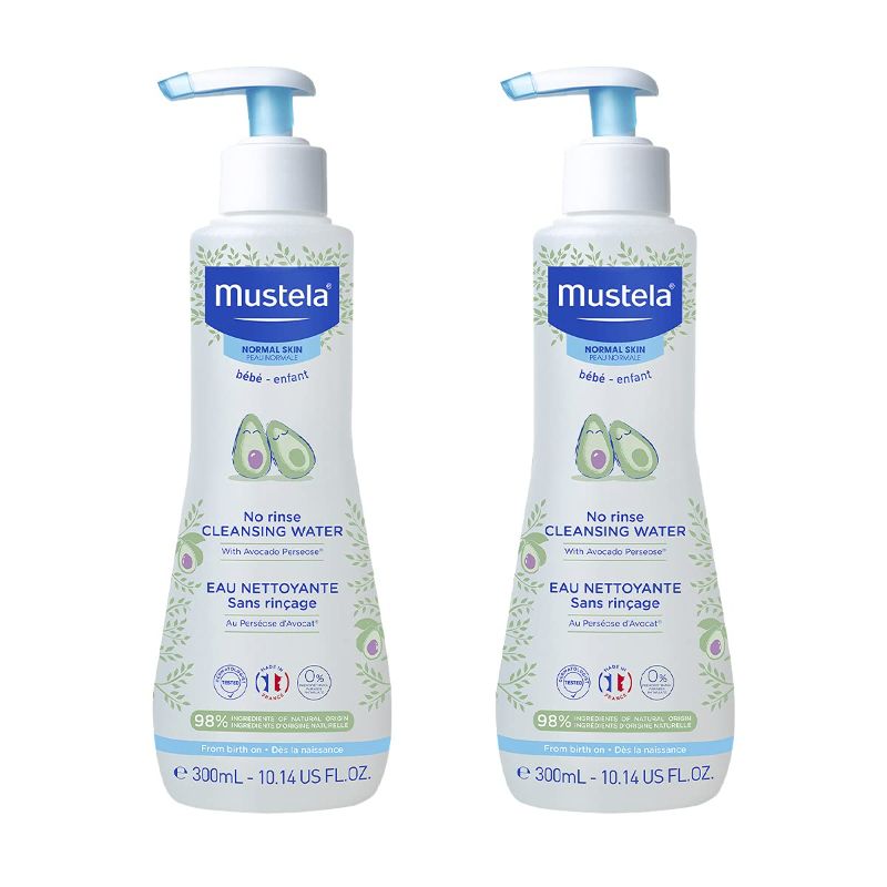Photo 1 of Mustela Baby Cleansing Water - No-Rinse Micellar Water - with Natural Avocado & Aloe Vera - for Baby's Face, Body & Diaper - Various Sizes - 2-Pack
