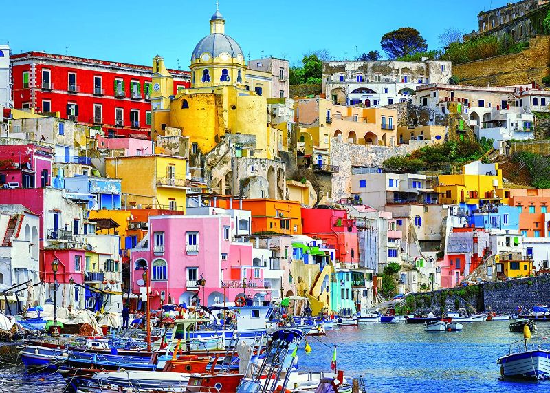 Photo 1 of Colorcraft Puzzles - Colorful Procida Italy - 1000 Piece Jigsaw Puzzle - 28 x 20 inches 