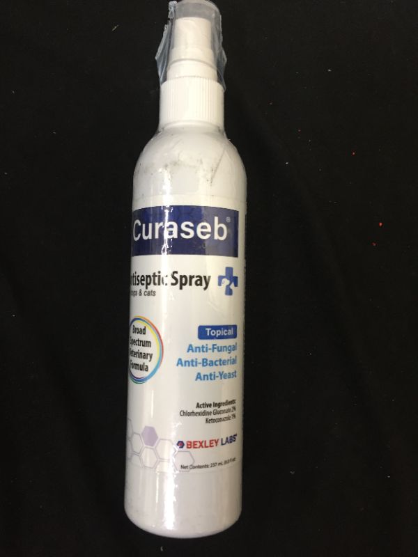 Photo 2 of BEXLEY LABS Curaseb Medicated Chlorhexidine Spray for Dogs & Cats, Relieves Skin Infections, Hot Spots, Paw Licking, Allergies and Acne, with Soothing Aloe Vera – Veterinary Strength
