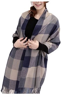 Photo 1 of Wander Agio Women's Fashion Long Shawl Big Grid Winter Warm Lattice Large Scarf
