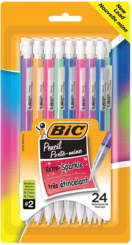 Photo 1 of BIC Xtra-Sparkle Mechanical Pencil, Medium Point (0.7 mm), 24-Count, Refillable Design for Long-Lasting Use 4 pack 
