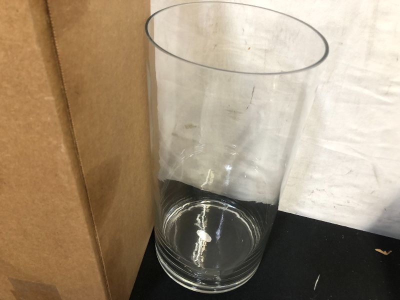 Photo 1 of clear cylinder glass base 13.in ac 5 in 