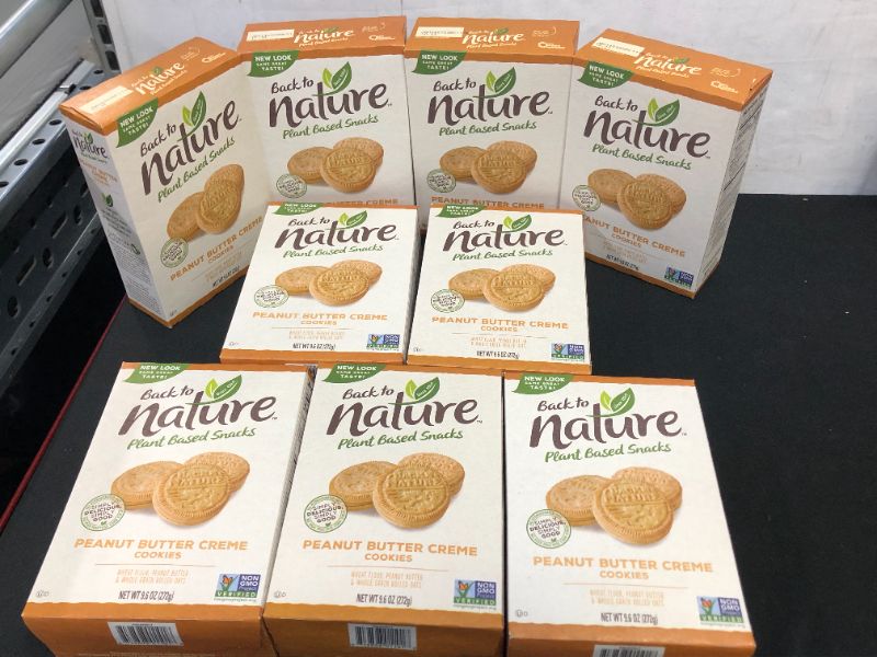 Photo 1 of Back to Nature Peanut Butter creme Cookies, 9.6 Oz. 9 pack exp 01-2022
