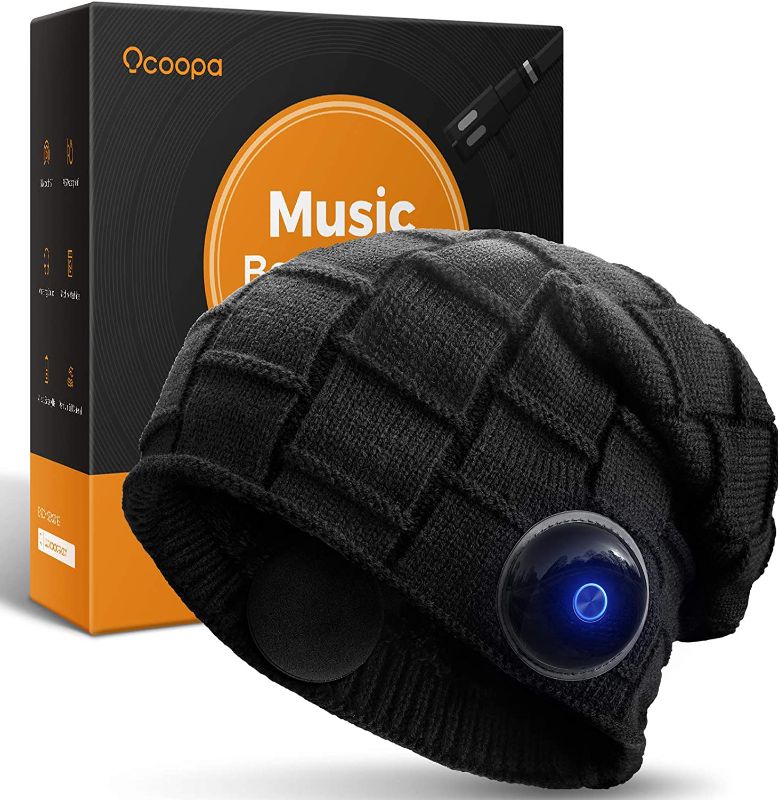 Photo 1 of factory sealed--OCOOPA Bluetooth Beanie Hat, Superior Sound with Bluetooth 5.1 Wireless Headphones, All-Day Playtime, IPX5 Waterproof, Detachable Design, Great for Men and Women
